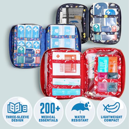 EVERLIT Care Rescue Pack | Family-Friendly First Aid Kit for Kids with 200 Pcs Medical Supplies | Travel-Friendly Compact ...