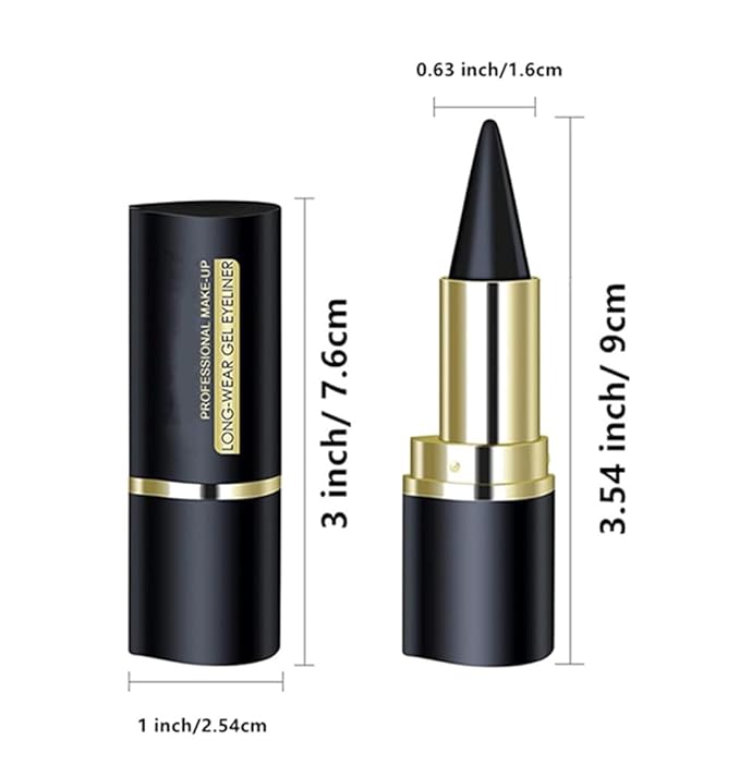 Go Ho Black and Brown Gel Eyeliner Stick, Soft and Smooth Black Eyeliner Makeup for Women, Easy Apply and Remove