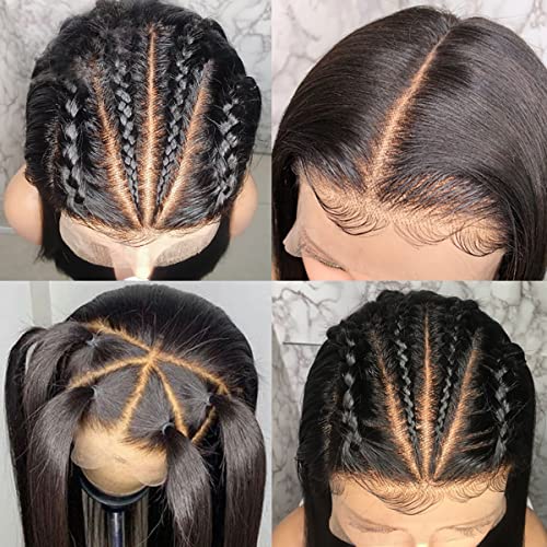 26 Inch Straight 13x6 HD Lace Front Wigs Human Hair 180% Density for Women Glueless 13x6 Lace Frontal Wig Pre Plucked Human Hair Natural Black