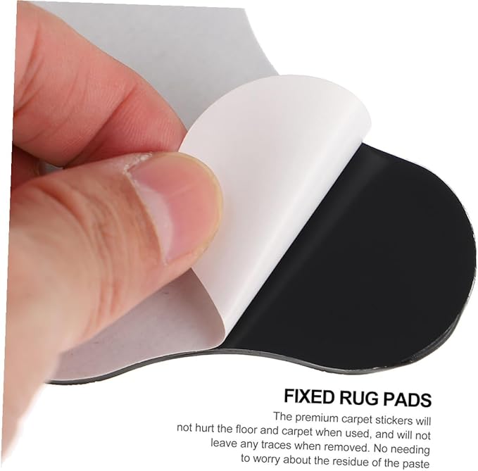 10Pcs Reusable Washable Rug Tape Grippers Non-Slip Double-Sided Carpet Stickers for Hardwood Floors Area Rugs Mats Prevent Curling Sliding Safe Home Use