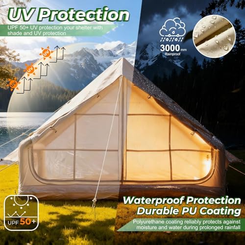 AirOutelle 4-6 Person Inflatable Air Tent - 4 Season Family Camping Tent with 3000mm Waterproof & Quick Setup Under 5 Min...