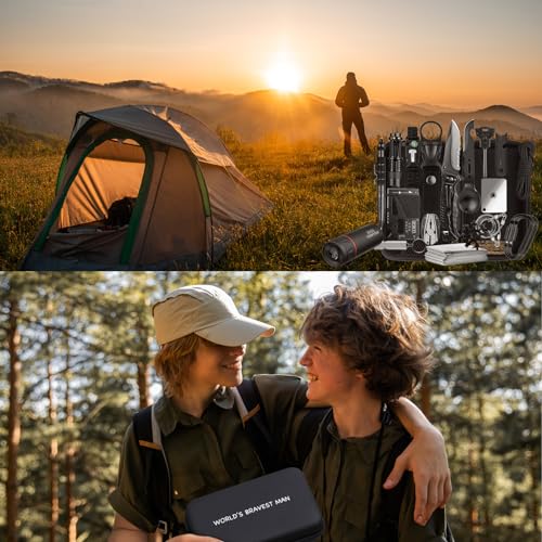 Survival Kit 34 in 1 Emergency Tactical Survival Gear Camping Tool Accessories Equipment Gifts for Men Christmas Stocking ...