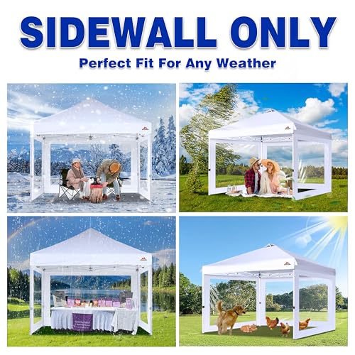 SCOCANOPY Clear Window Sidewall for 10x10 Canopy Frame, 3 Pack Sunwalls Only,(White)