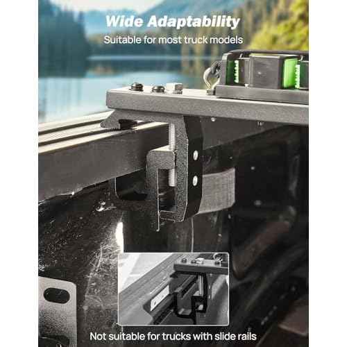 JOYTUTUS Truck Bed Fishing Rod Holder | 6-Rod Capacity | Secure Clamp-On Design | Fits Truck Bed & Boats | Horizontally or Vertically Place