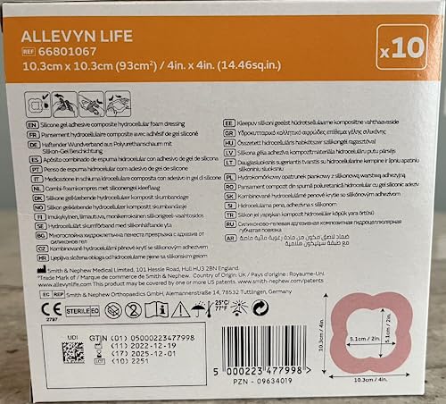 Smith+Nephew ALLEVYN Life Wound Dressing, 4" in X 4" in Box of 10