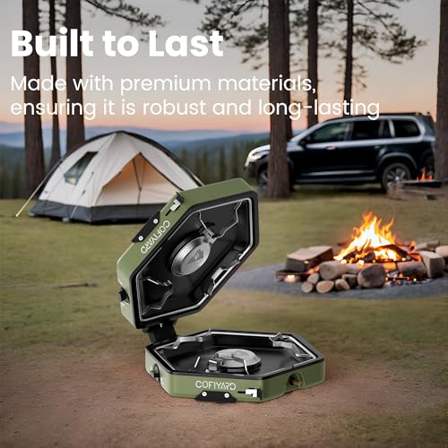 Cofiyard Propane 2-Burner Camping Stove with Carrying Bag and Gas Stove Pressure Regulator, Camping Essentials Folding Cam...