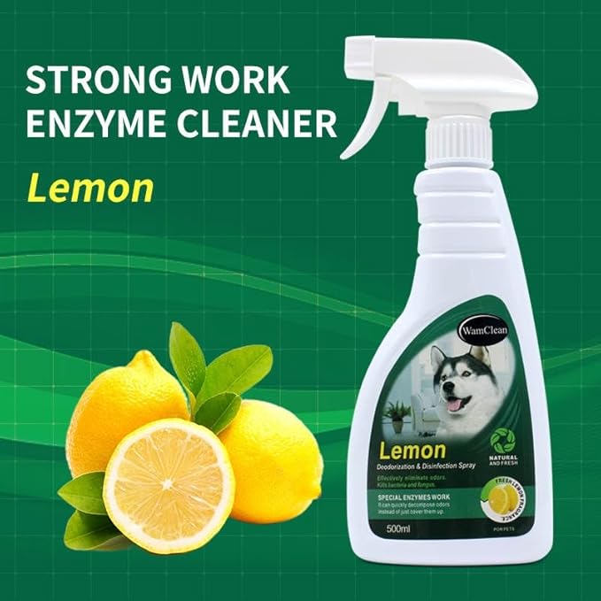 Pet Odor Stain Destroyer, Natural Lemon Oil strong Enzyme Cleaner, Fresh Scent, Pet-Safe Stain and Smell Remover, 500ml