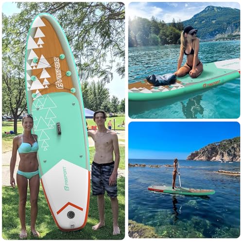 FBSPORT 11' Premium Stand Up Paddle Board, Yoga Board with Durable SUP Accessories & Carry Bag | Wide Stance, Surf Contro...