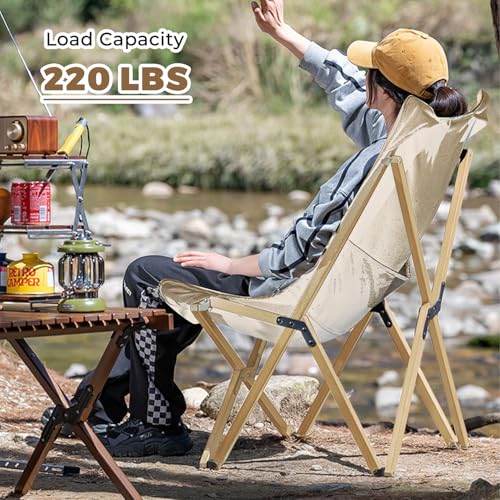 Bathonly 2 Pack Outdoor Folding Camping Chair, Beach Chair with Backpocket and Carry Bag, Portable Butterfly Reclining Cha...