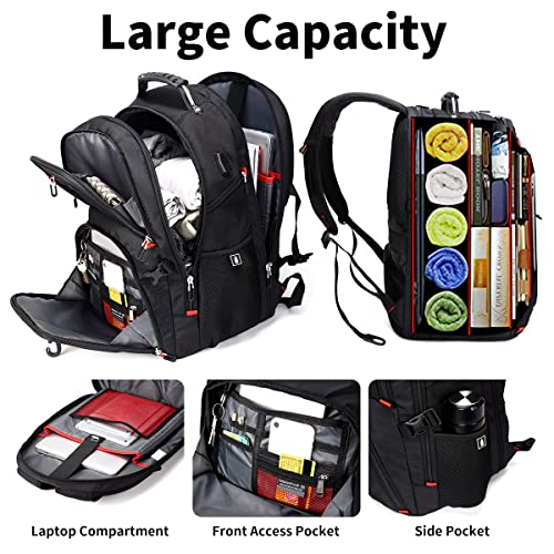 SHRRADOO Extra Large 50L Travel Laptop Backpack with USB Charging Port, College High School Backpack Airline Approved Busi...