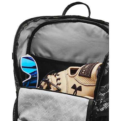 Under Armour Unisex-Adult Utility Baseball Backpack Print, (002) Black / / Metallic Gold, One Size Fits All