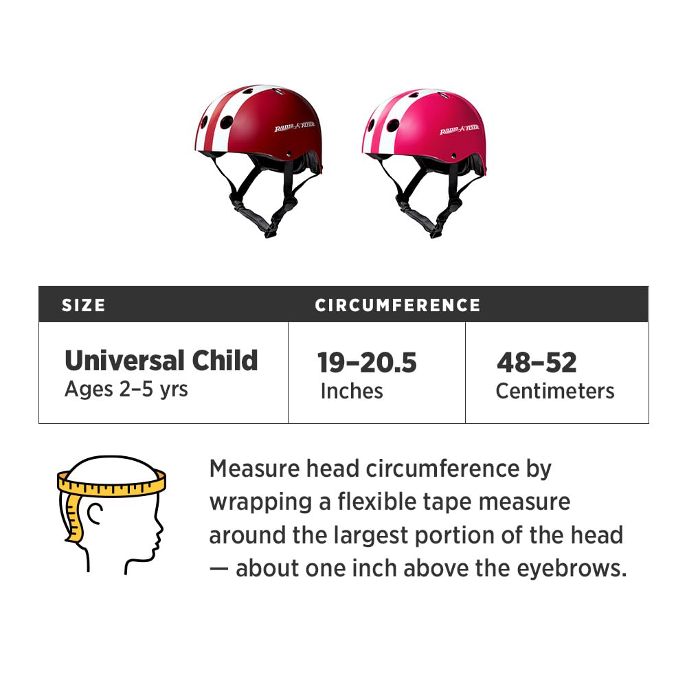 Radio Flyer Helmet, Toddler & Kids Bike Helmet for Ages 2-5, Red