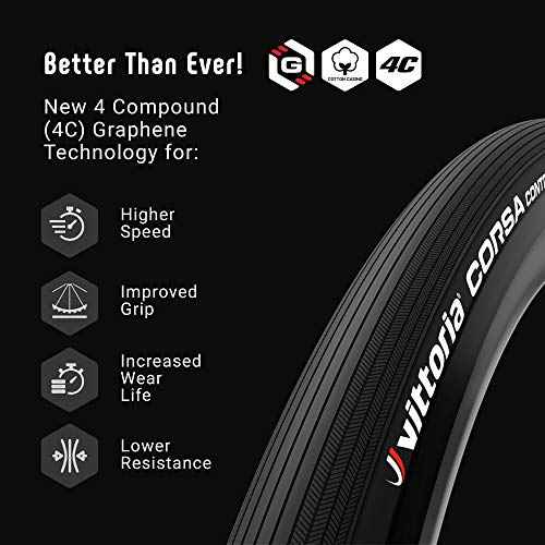 Vittoria Corsa Control Graphene 2.0 - Road Bike Tire - Tubeless Ready Bicycle Tires for Performance in Rough Roads
