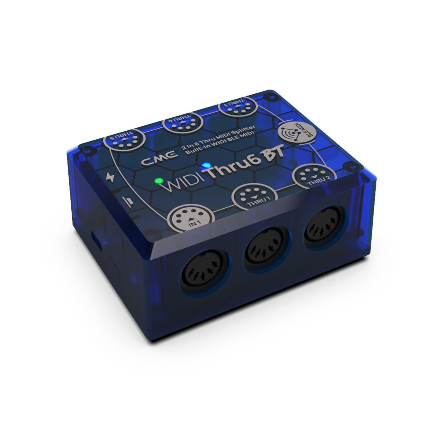 CME WIDI Thru6 BT - 2-in-6-out MIDI Thru/Split with 5-pin DIN and Bluetooth MIDI - future-proof technology, high-speed transfer