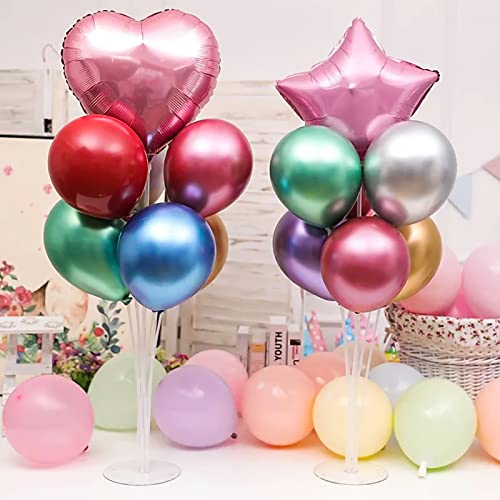 Voircoloria 4 Sets Balloon Stand Kits, Balloon Sticks Holder with Base for Table Graduation Birthday Baby Shower Gender Re...