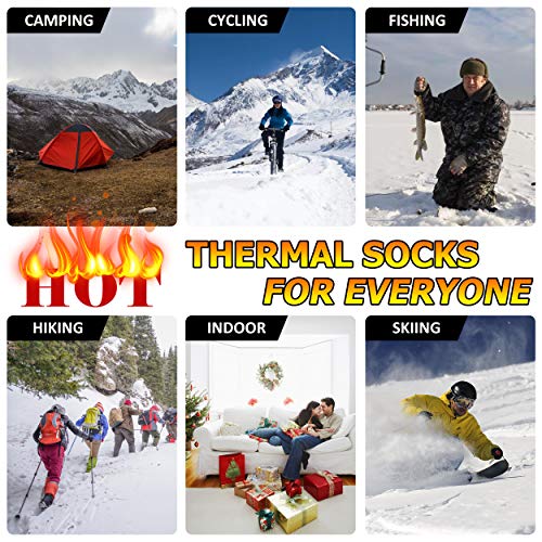 2 Pack Mens Winter Warm Thick Thermal Socks for Women Full Cushioned Insulated Heated Crew Boot Socks for Hiking Skiing