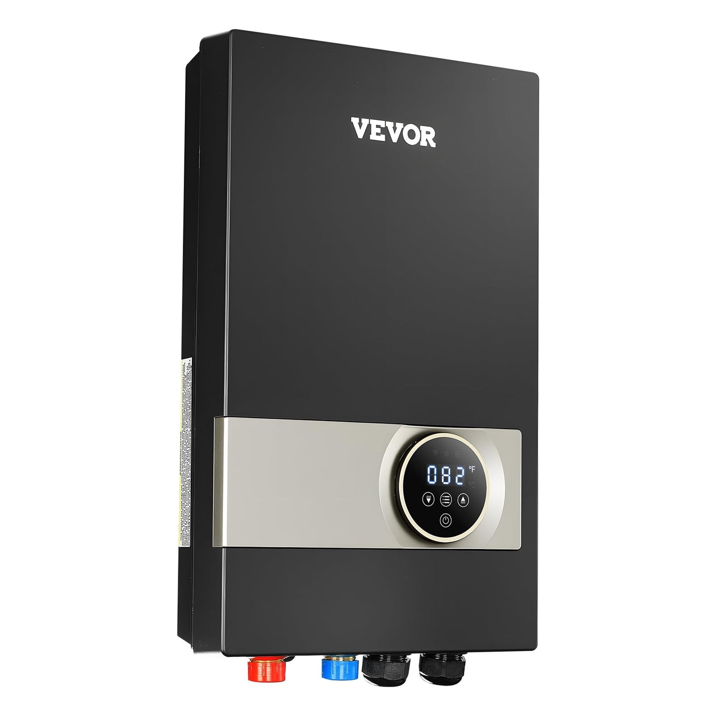 VEVOR Tankless Water Heater Electric, 27KW 240V Black Instant Water Heater, LCD Touch Screen, Digital Temperature Display, Child Security Lock, On Demand for Bathroom, Kitchen, Shower, Mall, Salon
