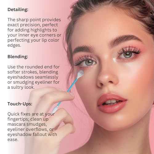 Fran Wilson EYE TEES COTTON TIPS 80 Count (2 PACK) - Precision Makeup Applicator, Double-sided Swabs with Pointed and Rounded Ends for Perfect Blending, Effective Cleaning and Precise Touch-ups