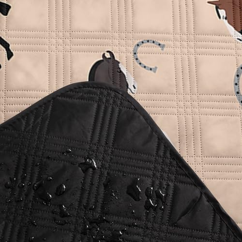 Smell Sunshine Outdoor Picnic Blanket,Portable Sandproof Waterproof Picnic Mat,Horses Printed Camping Beach Mat for Sand a...