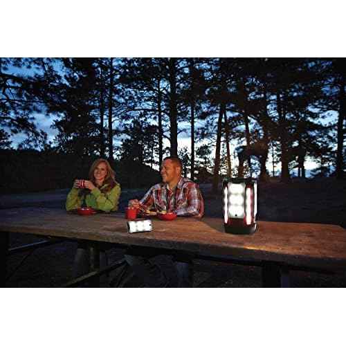 Coleman Quad Panel 800L LED Lantern, Water-Resistant Lantern with 4 Removable Magnetic Light Panels & USB Charging Port, Great for Camping, Hunting, Emergencies, & More