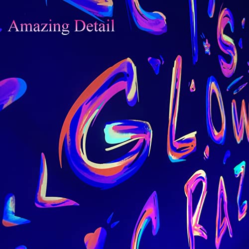Ralxion Glow in The Dark Party Supplies - Neon Party Backdrop, Blacklight Reactive Graffiti, UV Blacklight
