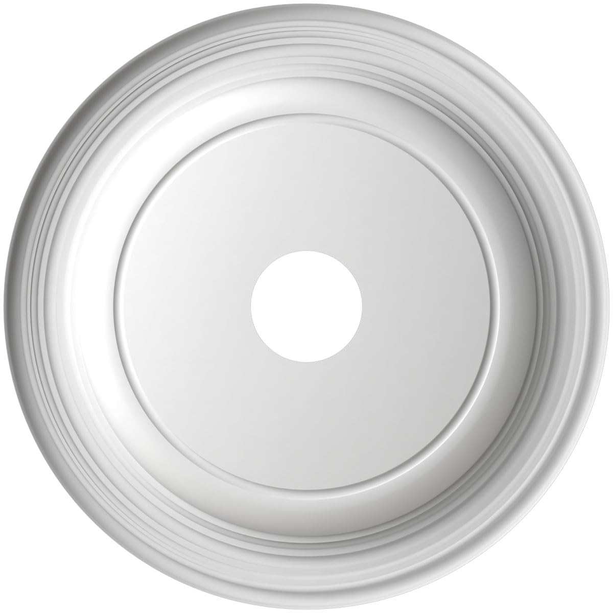 Ekena Millwork 19Od X 3 1/2Id X 1 1/2P Traditional Thermoformed Pvc Ceiling Medallion (Fits Canopies Up To 11 1/2), Bright Coat