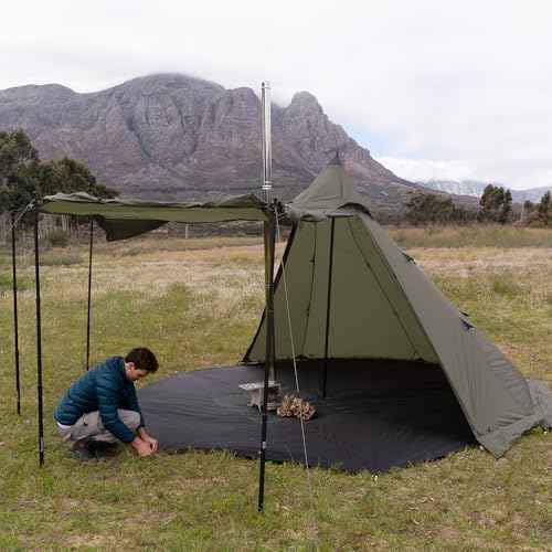 Naturehike Ranch Fire Teepee Tent, Cold Weather Winter Hot Tent with Stove Jack, 4-6 Person Waterproof Windproof 4 Season Tents for Camping