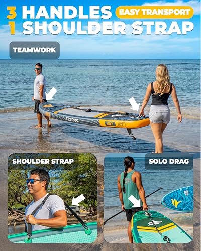 11'6x35'' Extra Wide Inflatable Paddle Board, 2-Pack(Blue & Gray)-450lb Capacity Stand Up Paddle Board for Adults (x3), St...