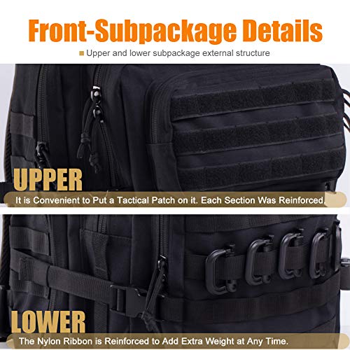 R.SASR Military Tactical Backpack 45L Large Tactical Backpack for Men, Hiking Rucksack With Bottle Holder