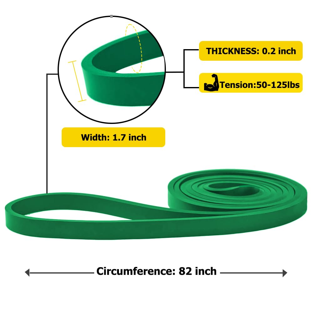ROSAPOAR Resistance Band Pull up Band Fitness Exercise Bands Natural Latex for Workout Body Stretch Powerlifting Band Fitness Sport Training at Home/The Gym - Green