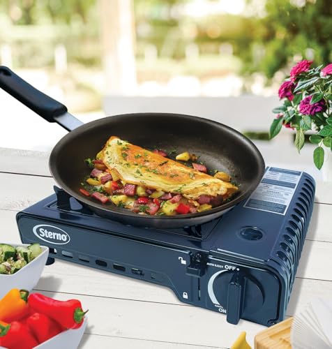 Sterno Portable Butane Stove - 9K/10K BTU Single Burner Stove, Outdoor & Indoor Use Butane Gas Burner with Carrying Case -...