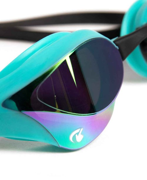 ARENA Unisex Cobra Core Swipe Anti-Fog Racing Swim Goggles for Men and Women Polycarbonate Mirror Lens, Emerald-Peacock