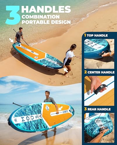 MOUSA 11'×35" Inflatable SUP Board Bundle – 2 Colors (Blue & Pink), Stable Paddleboard for 2 People, Full EVA Deck, 100L B...