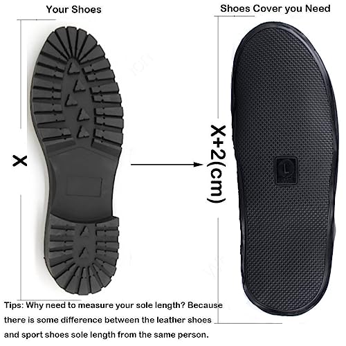 Sepikvin Waterproof Shoe Covers, Reusable Foldable Slip Proof Bottom Overshoes with Zipper, Keep Shoes Dry for Gardening C...