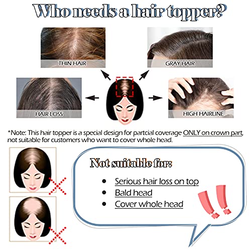 Hairro Human Hair Toppers With Bangs Clip In Remy Topper Hairpiece For Women Silk Base Clip On Toupee With Wispy Air Bang For Thinning Hair Loss 10 Inch 33g #2 Dark Brown