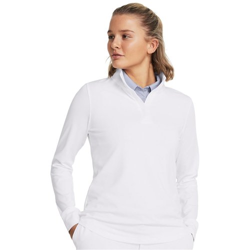 Under Armour Women's Playoff 1/4 Zip Long Sleeve, (100) White / / Midnight Navy, Small