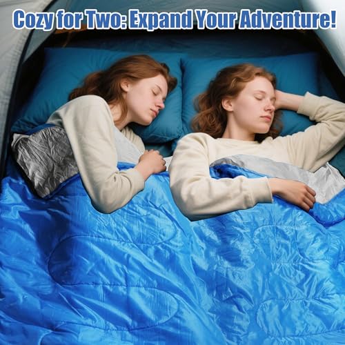 2-in-1 Detachable Sleeping Bag,Waterproof 4-Season Adult Sleeping Bags w/Removable Cotton Liner – Converts to 2 Lightweigh...
