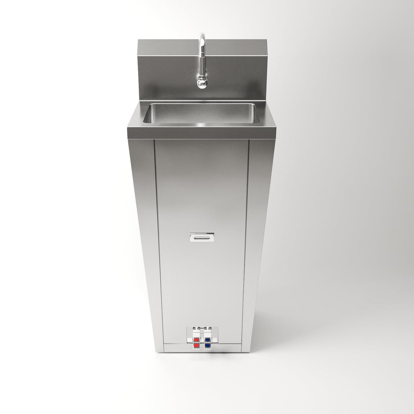 Commercial Hands-Free Pedestal Hand Sink with Foot Pedal and Faucet
