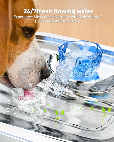Stainless Steel Dog Water Fountain,3 Gallon Large Pet Water Fountains for Dogs and Cats, 12L /422oz Dog Water Bowl Dispens...