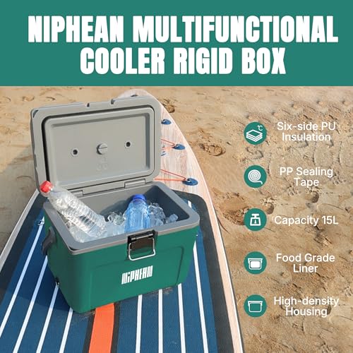 Niphean (Extra Large) Inflatable Paddle Board, SUP for 2+1 People/Family and 4-Layer Insulated Paddle Board Cooler Box