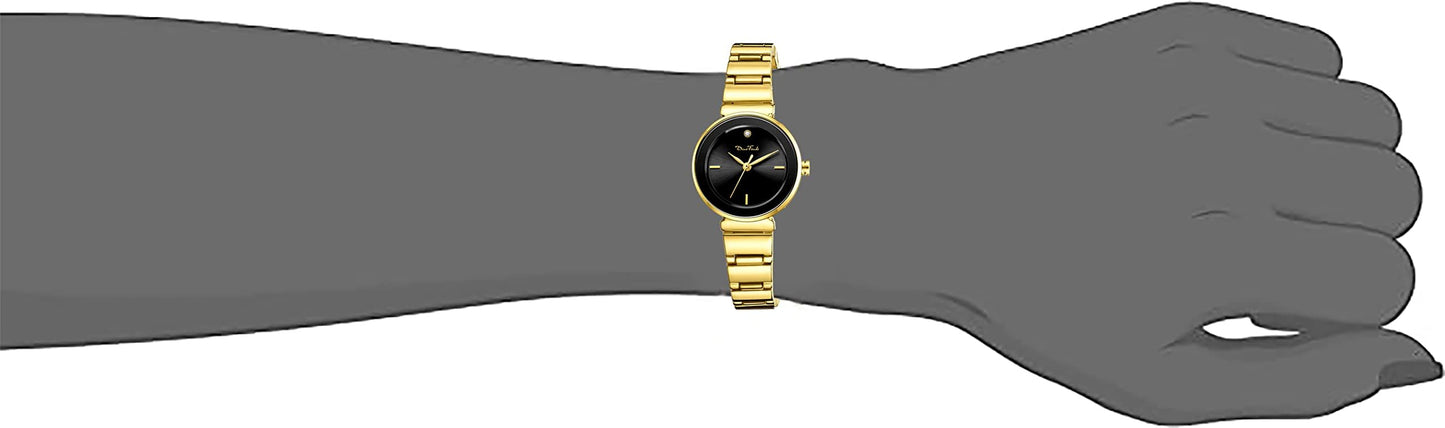 Diaofendi Gold Bracelet Watches for Women Vintage Ladies Quartz Wrist Watches Stainless Steel Band Womens Watch Luxury Tools Included (Gold-Black Face)