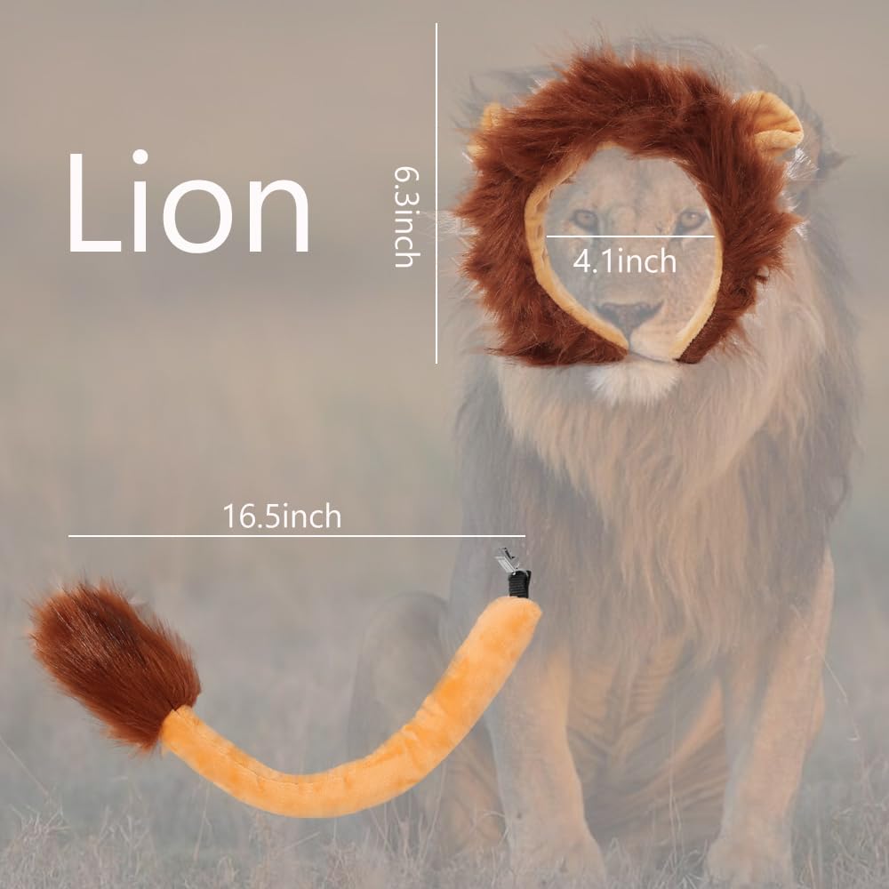 Mifhnby 3PCS Lion Costume Kits Lion Ears Headband Tail and Shiny Tutu For Girls Women Halloween Costume Accessories Cosplay Party Dress Up