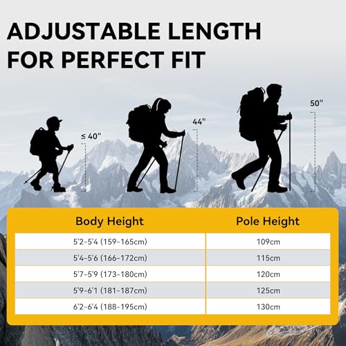 TOBTOS Telescoping Trekking Poles 2 Pack - Adjustable Hiking Sticks & Walking Sticks, 7075 Aluminum with Cork Grips & EVA ...