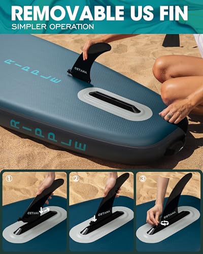 CETANA 11'6×35" Extra Wide Stand Up Paddle Board for Adults & Youth, 400lb Capacity Inflatable Paddle Board, Sup for 2+1 P...