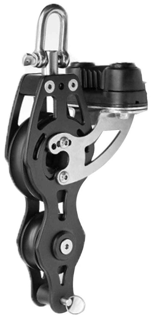 Blue Shark: 57mm Single Swivel Fiddle Becket Adjustable Cam Aluminum Sailing Block (1-Pack) 2320