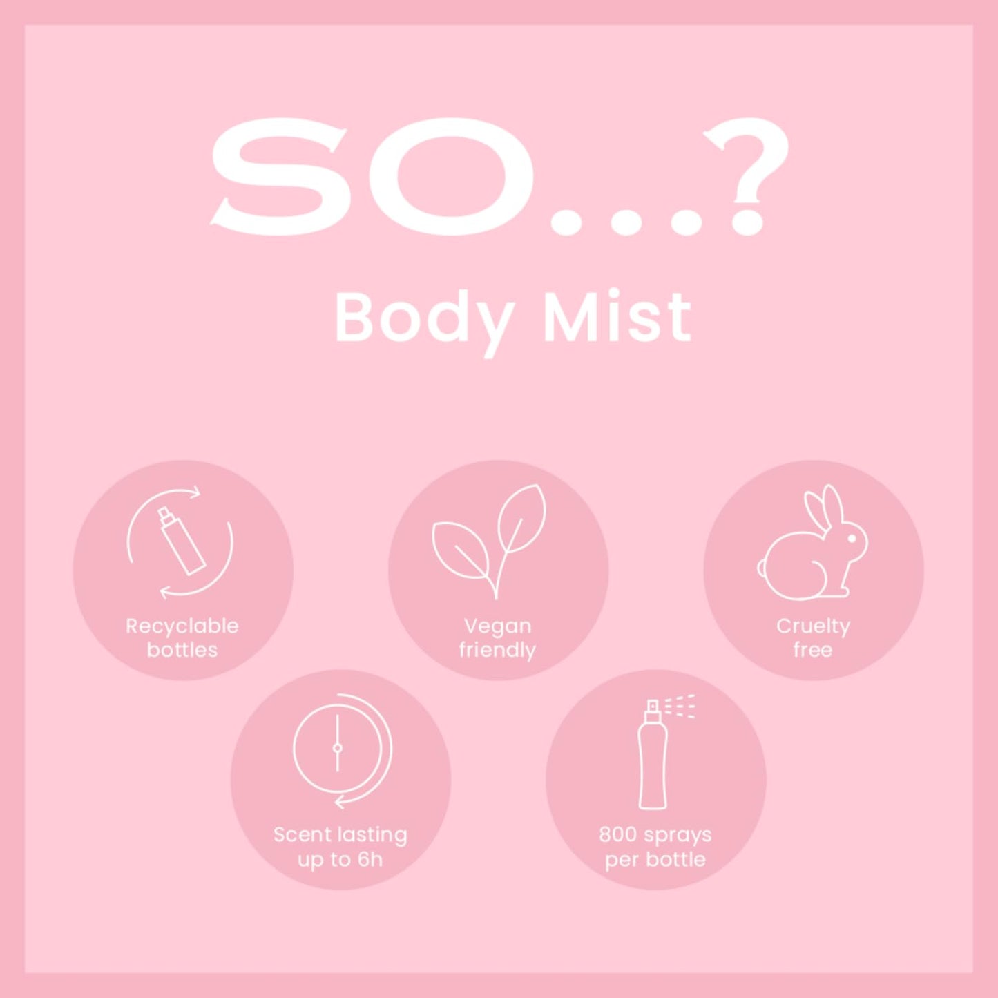 So? Body Mist Set - Body Spray for Women - Cruelty Free, Vegan Perfumes for Women - 650 to 1000 Sprays - Travel Size Gift Set -