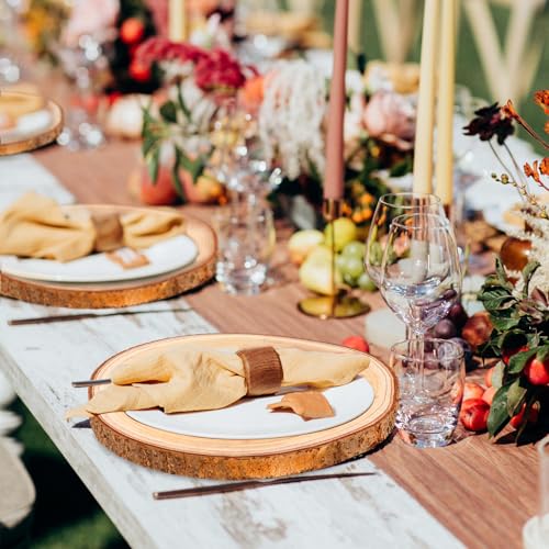 Adrattnay 8pcs Wood Slices for Centerpieces 12-13Inches, Round Paulownia Wood Circles for Table Decor, Rustic Wedding, Bab...