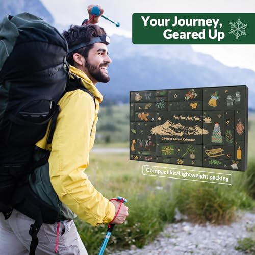 Survival Kit Advent Calendar 2025 - 24 Day Christmas Countdown Calendar with Survival Tools & Emergency Gear, Gifts for Me...