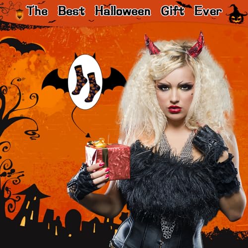 Halloween Socks,Unisex Crew Novelty Socks,Festive Design,Holiday Costume Party Wear