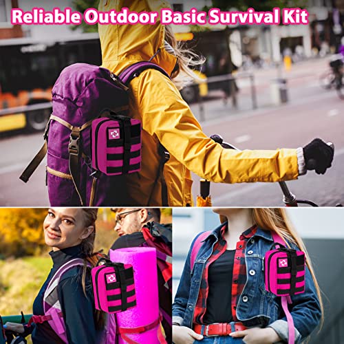 Emergency Survival Kit and First Aid Kit, Self Defense Kit Safety Kit, Survival Gear and Equipment with Tactical Molle Pou...